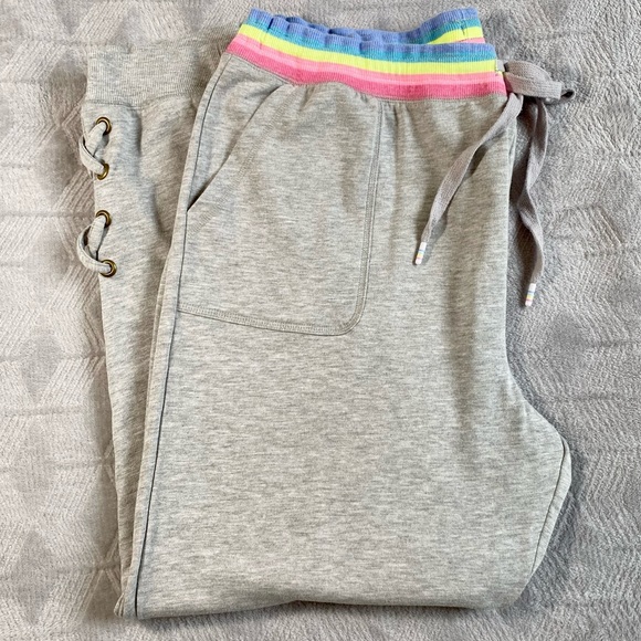 Nwt Pastel Joggers Rainbow Sweatpants Workout Gym Sweats Plus Size - Picture 5 of 9